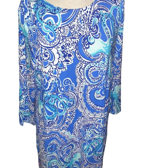 Lilly Pulitzer Coastal Blue LEGGA SEA OPHELIA DRESS Octopus Swing Stretch Large - Picture 2 of 7